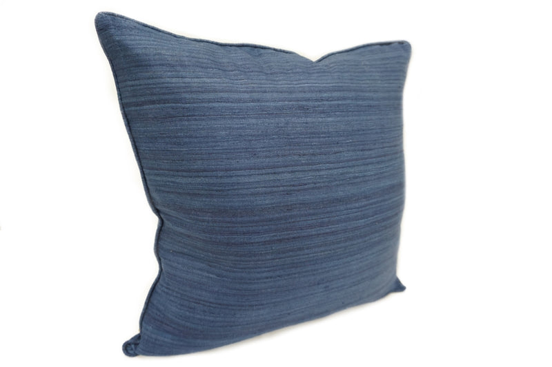 Raw Silk Throw Pillow 18" Blue