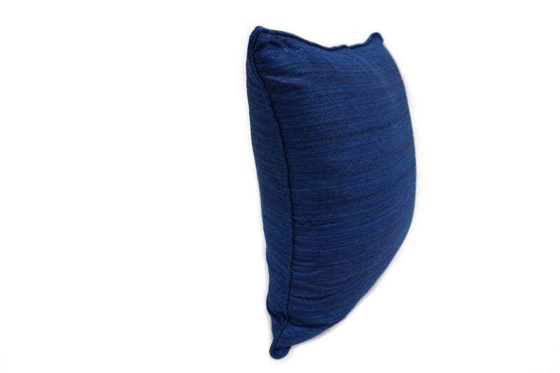 Raw Silk Throw Pillow 18" Bright Blue