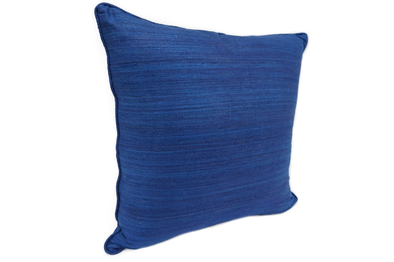 Raw Silk Throw Pillow 18" Bright Blue