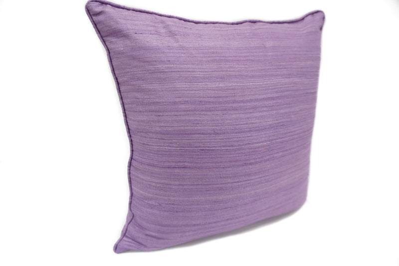 Raw Silk Throw Pillow 18" Light Purple