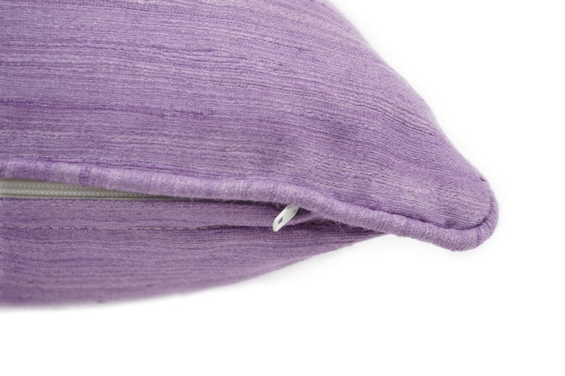 Raw Silk Throw Pillow 18" Light Purple