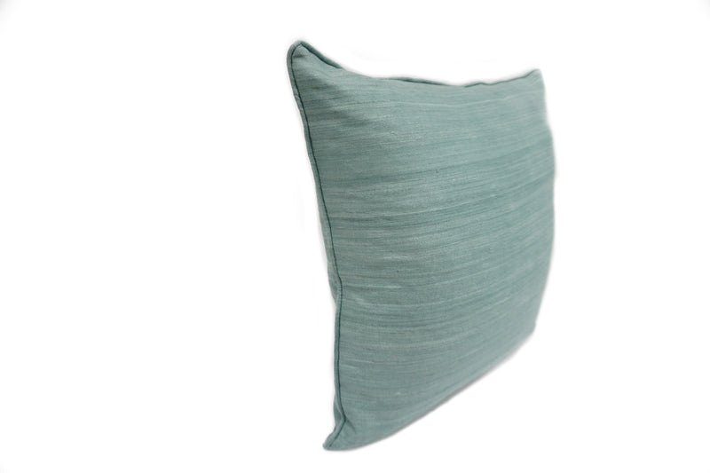 Raw Silk Throw Pillow 18" Light Green