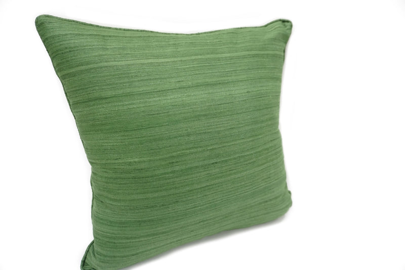 Raw Silk Throw Pillow 18" Green