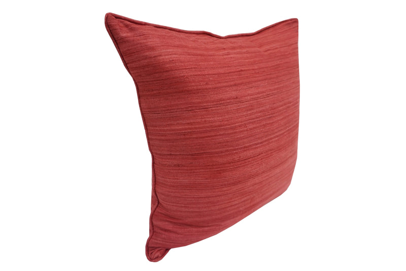 Raw Silk Throw Pillow 18" Red