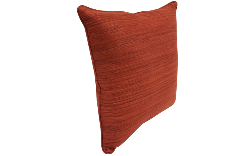 Raw Silk Throw Pillow 18" Dark Red