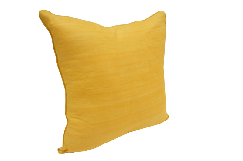 Raw Silk Throw Pillow 18" Yellow