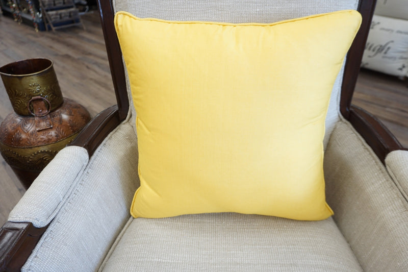 Raw Silk Throw Pillow 18" Yellow